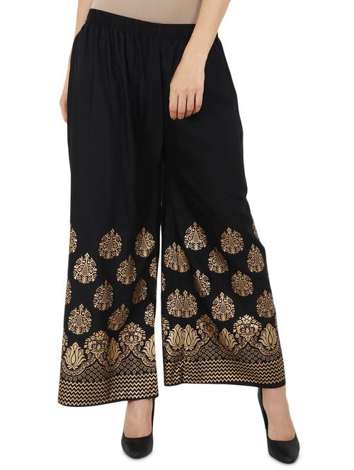 foil print rayon palazzo - 16265591 - Standard Image - 1