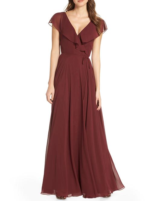 tie knot wrap flare dress - 16265599 - Standard Image - 1