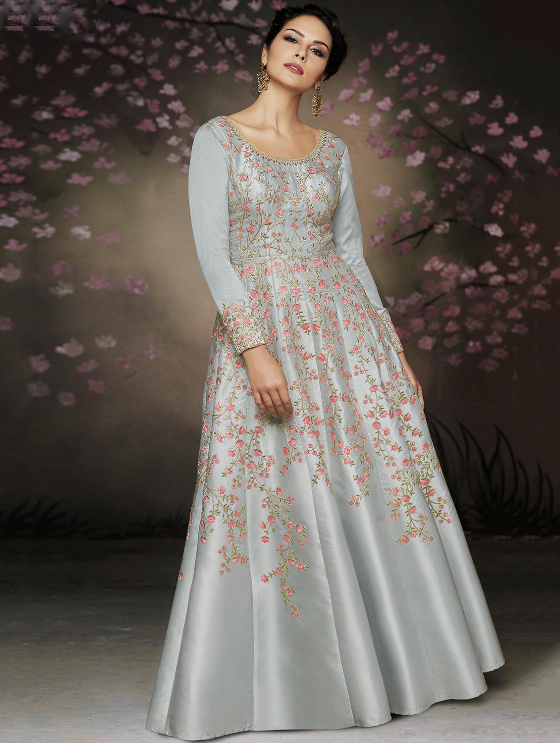 embroidered fit & flare gown - 16265653 - Zoom Image - 1
