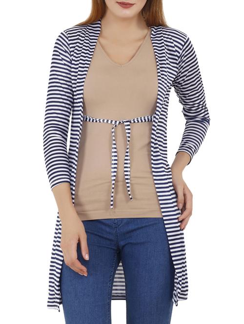 tie up front striped shrug - 16265661 - Standard Image - 1