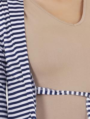 tie up front striped shrug - 16265661 - Standard Image - 5