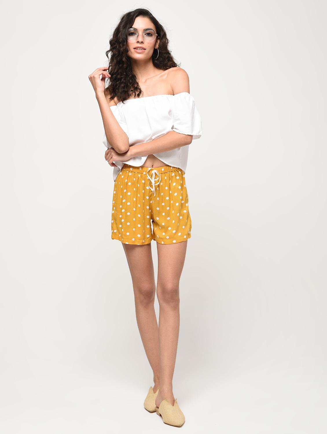 polka dots drawstring shorts - 16266291 - Zoom Image - 1