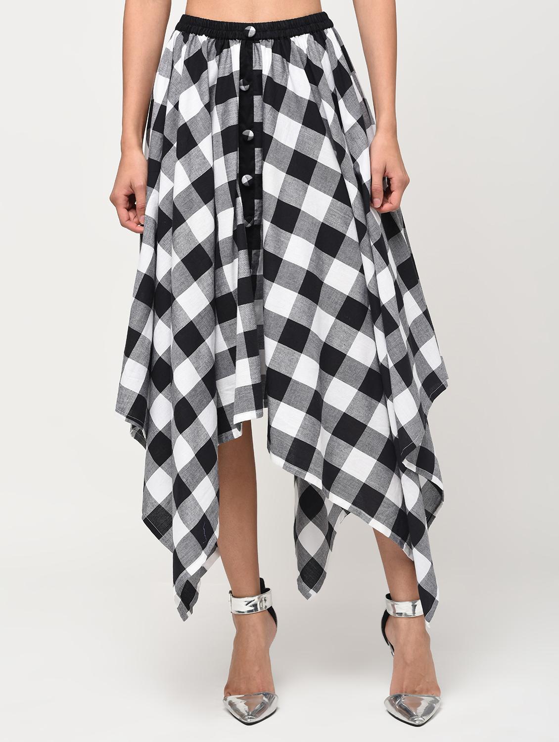 white cotton asymmetric skirts - 16266296 - Zoom Image - 2