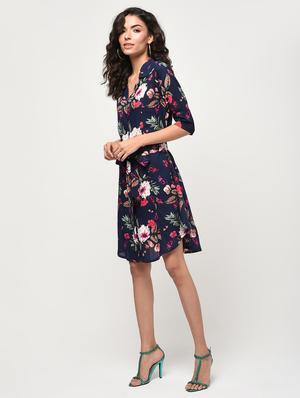 tie knot floral a-line dress - 16266300 - Standard Image - 2