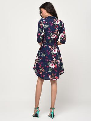 tie knot floral a-line dress - 16266300 - Standard Image - 3