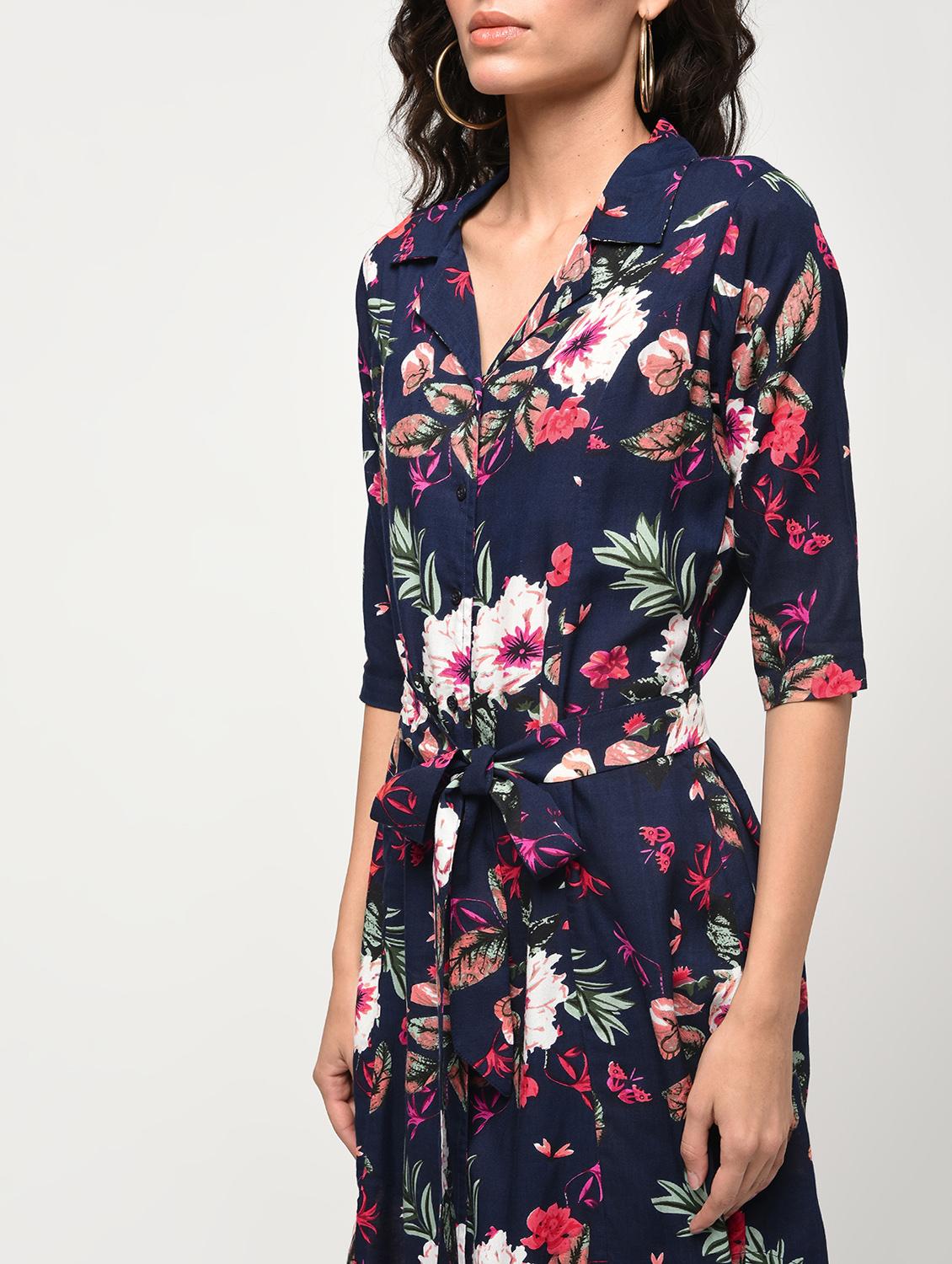 tie knot floral a-line dress - 16266300 - Zoom Image - 4