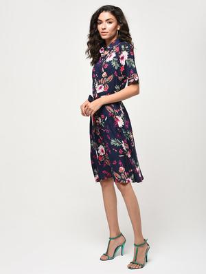 tie knot floral a-line dress - 16266301 - Standard Image - 2