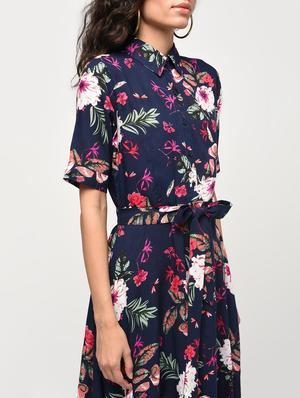 tie knot floral a-line dress - 16266301 - Standard Image - 4