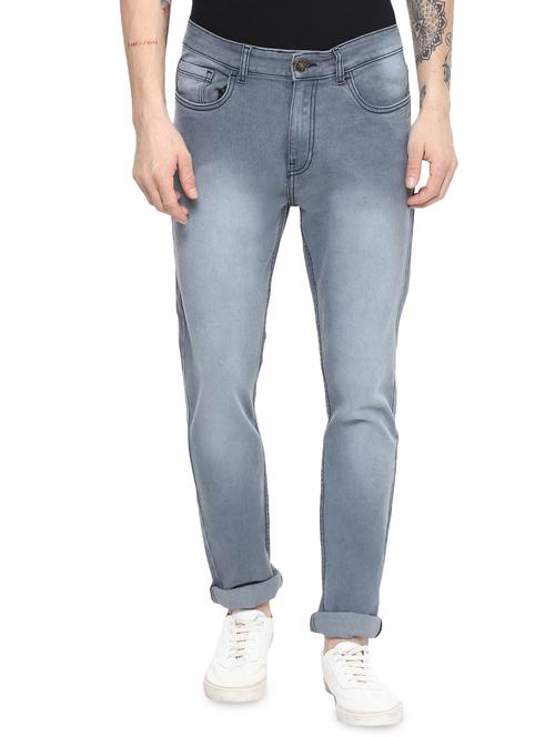 grey heavy washed denim jeans - 16266557 - Standard Image - 1
