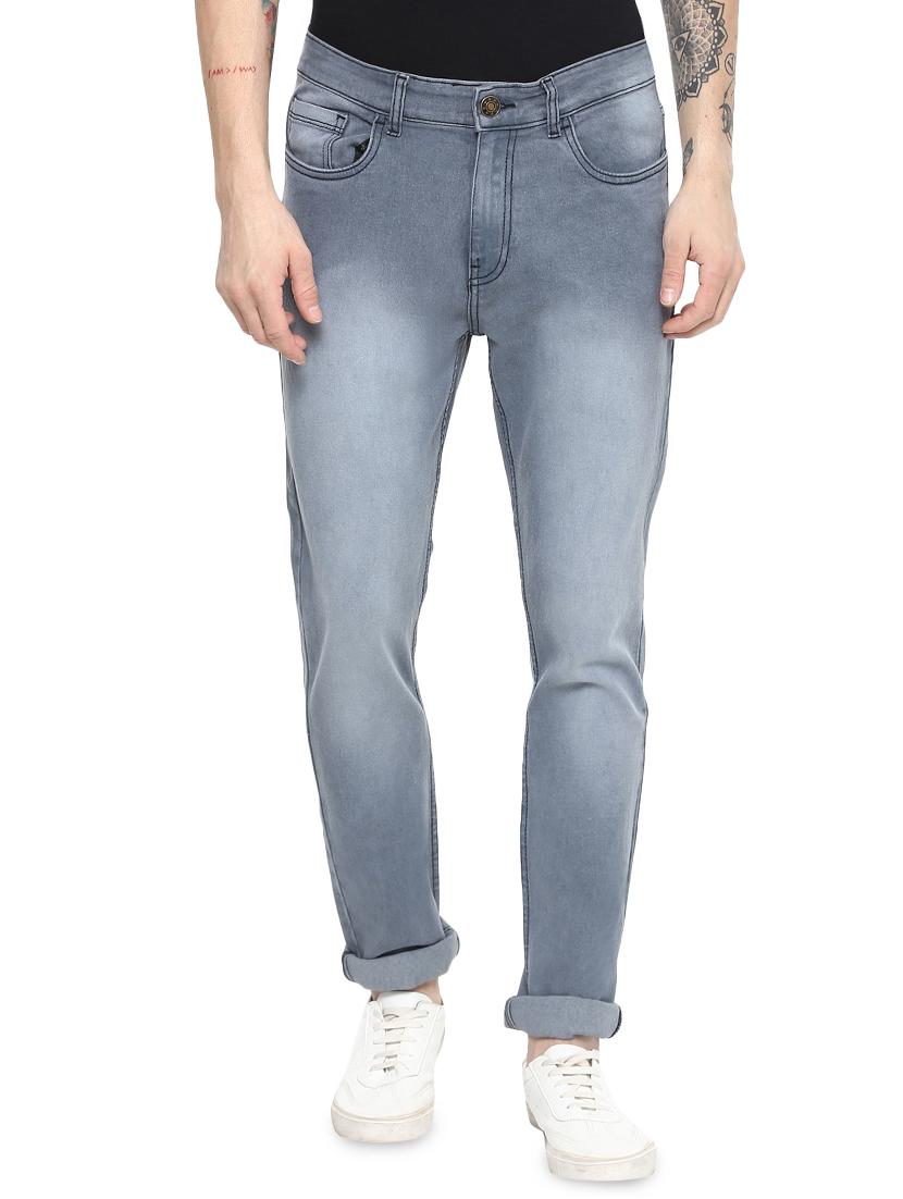 grey cotton blend heavy washed jeans - 16266557 - Zoom Image - 1