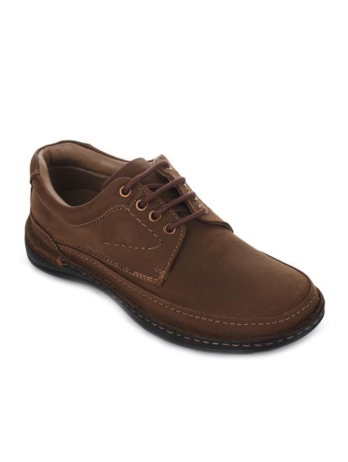 brown leatherette lace up shoes - 16266773 - Very Small Image - 1