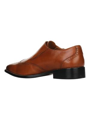 tan leather slip on monk straps - 16266778 - Standard Image - 3