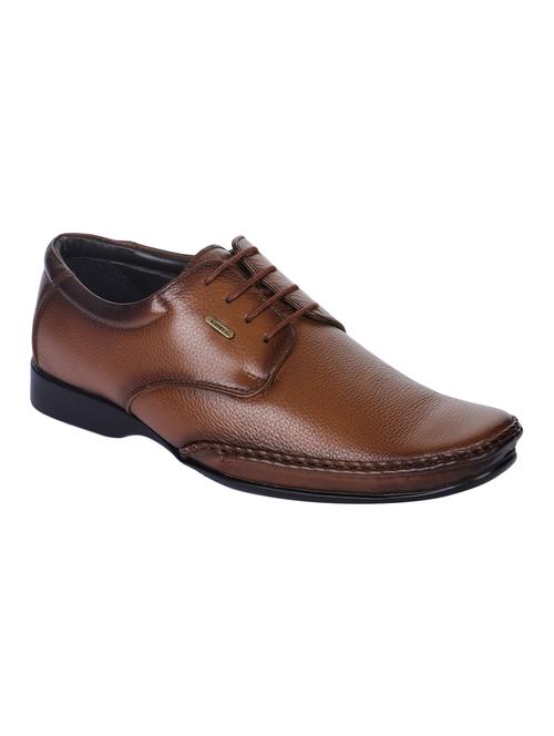 tan leather lace-up derbys - 16266797 - Standard Image - 1