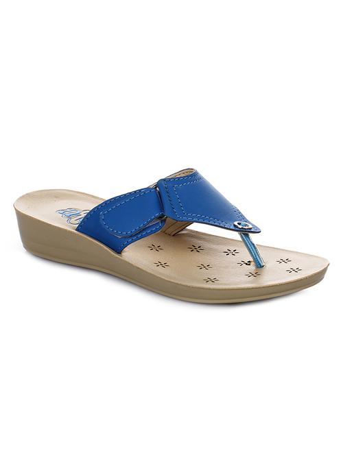 blue toe separator flat slippers - 16267219 - Standard Image - 1