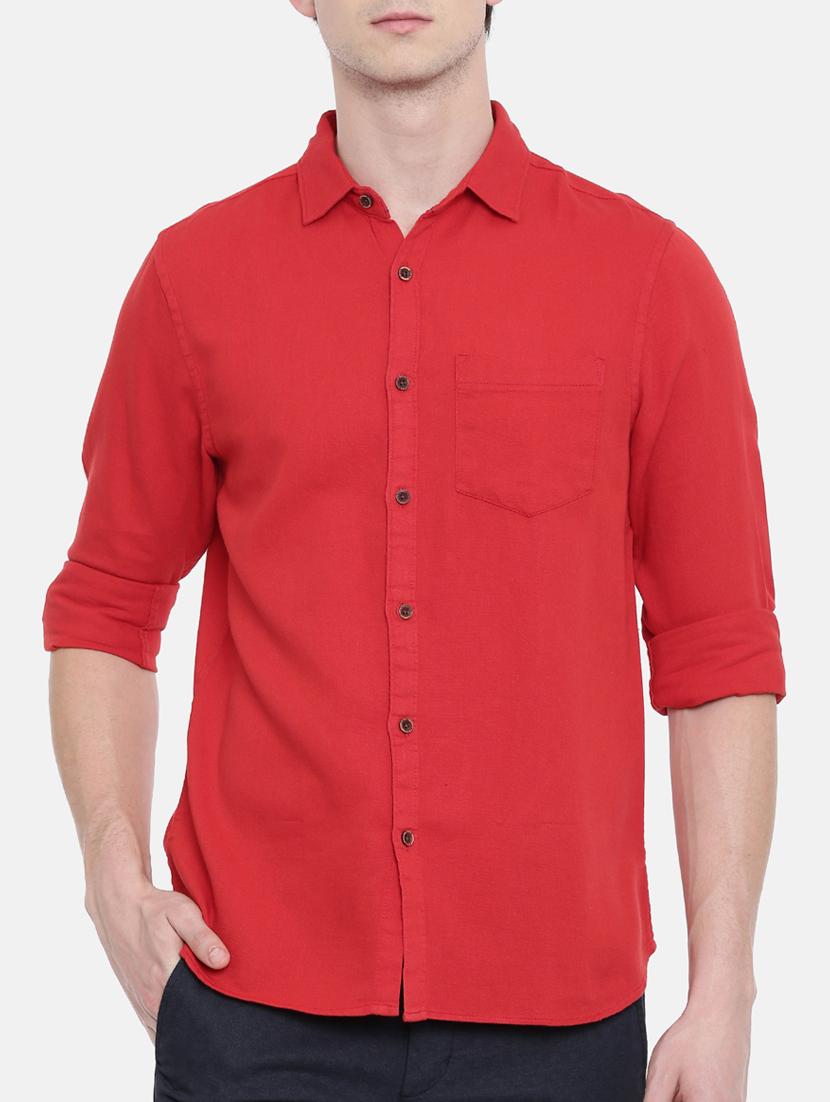 red solid casual shirt - 16268415 - Zoom Image - 1
