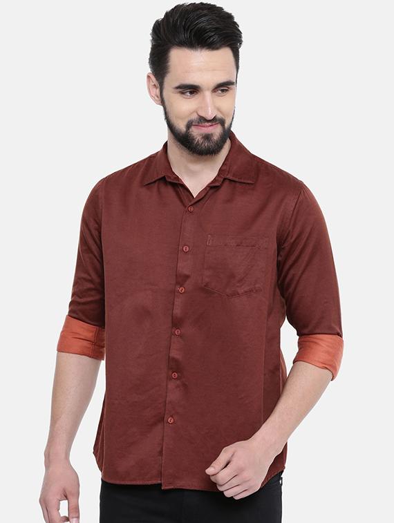 red solid casual shirt - 16268437 - Zoom Image - 1