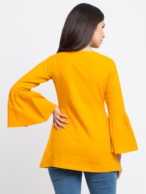 botton detail bell sleeved top - 16269296 - Standard Image - 3