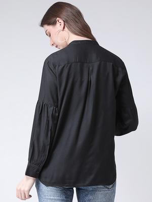 back pleat solid shirt - 16269556 - Standard Image - 2