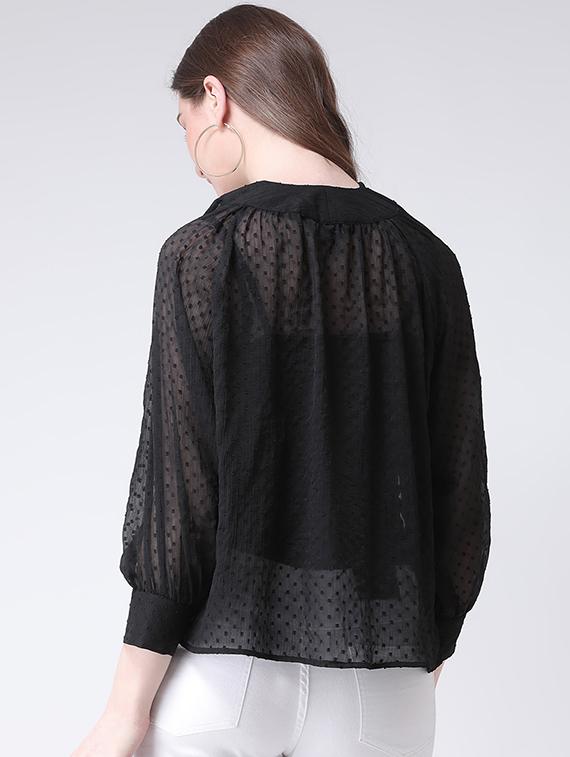 tassel tie up dobby top - 16269562 - Zoom Image - 3