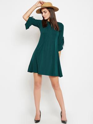 pin tucks detailed sleeved a-line dress - 16269710 - Standard Image - 4