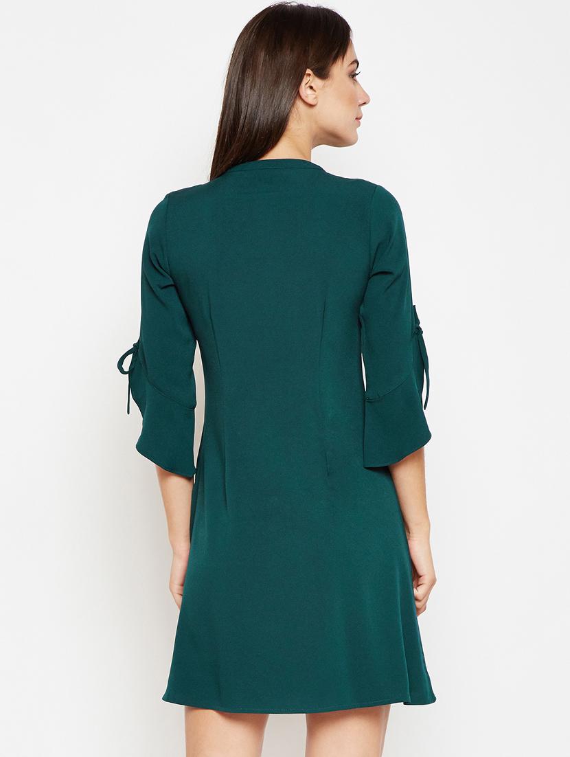 pin tucks detailed sleeved a-line dress - 16269710 - Zoom Image - 3