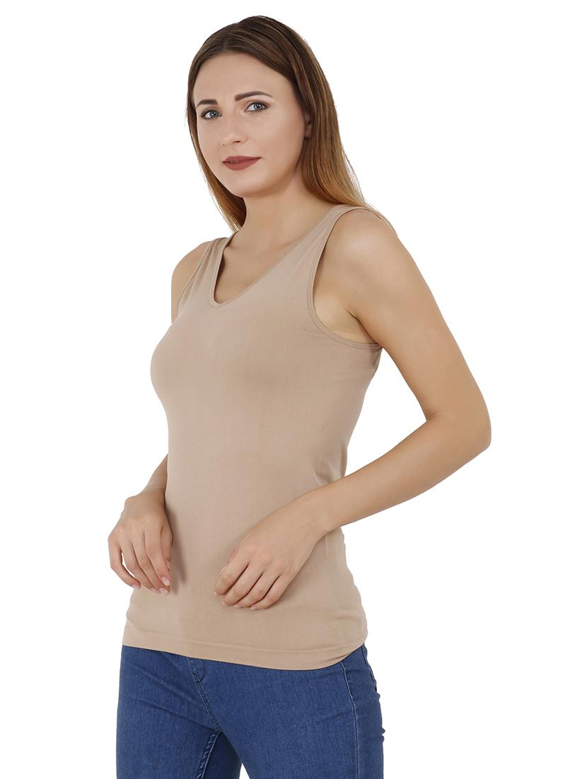 beige solid tank tee - 16269753 - Zoom Image - 2