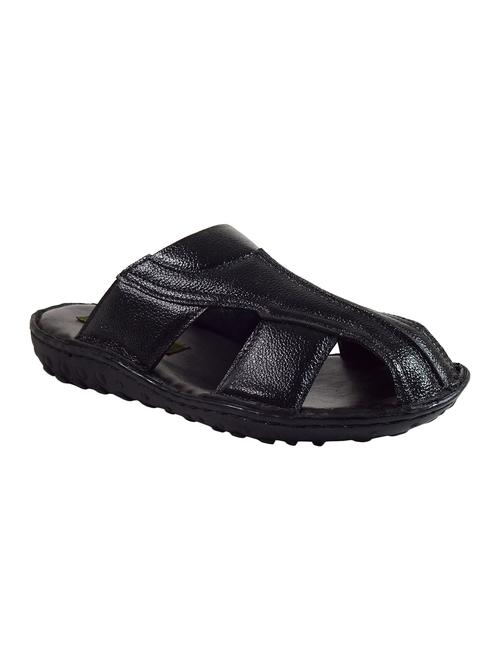 black leather slip on sandals - 16269829 - Standard Image - 1