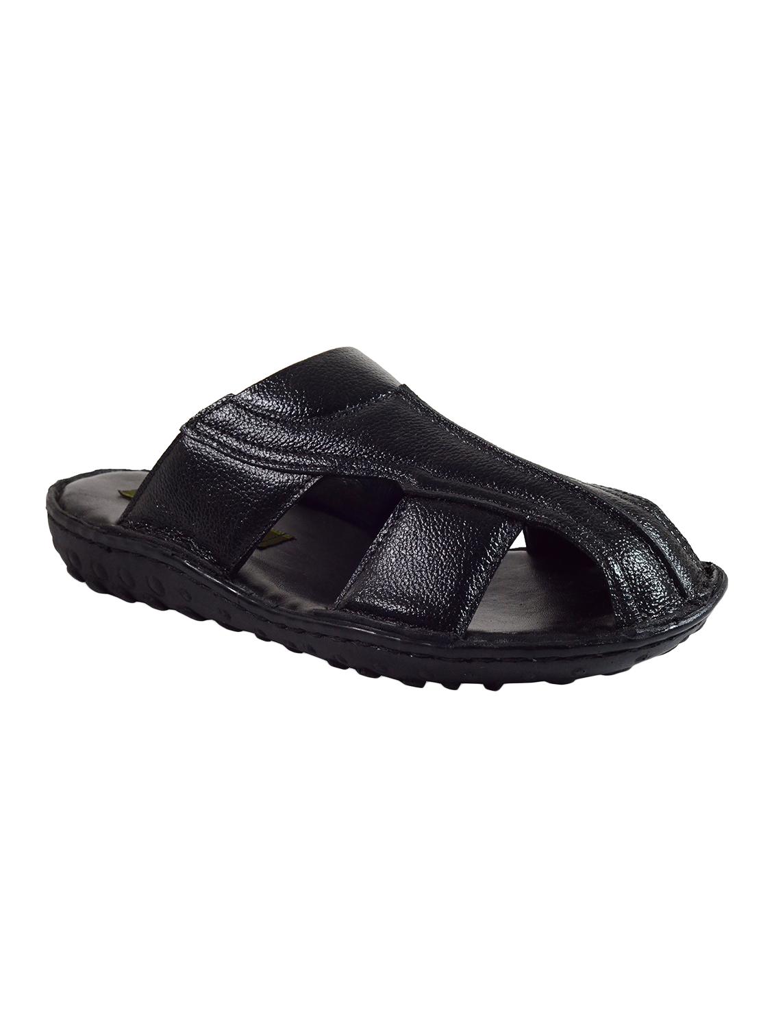 black leather slip on sandals - 16269829 - Zoom Image - 1