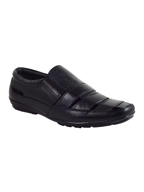 black leather slip on sandals - 16269830 - Standard Image - 1