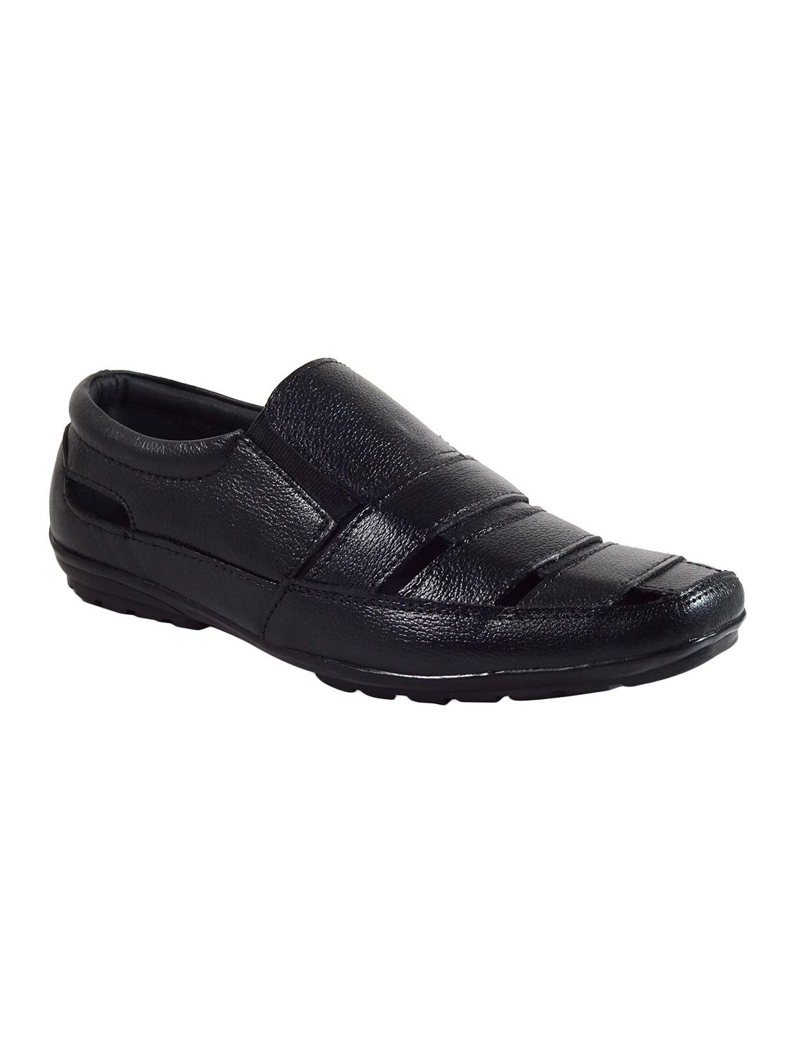 black leather slip on sandals - 16269830 - Zoom Image - 1