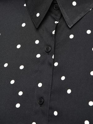 curved hem dot print shirt - 16270415 - Standard Image - 6