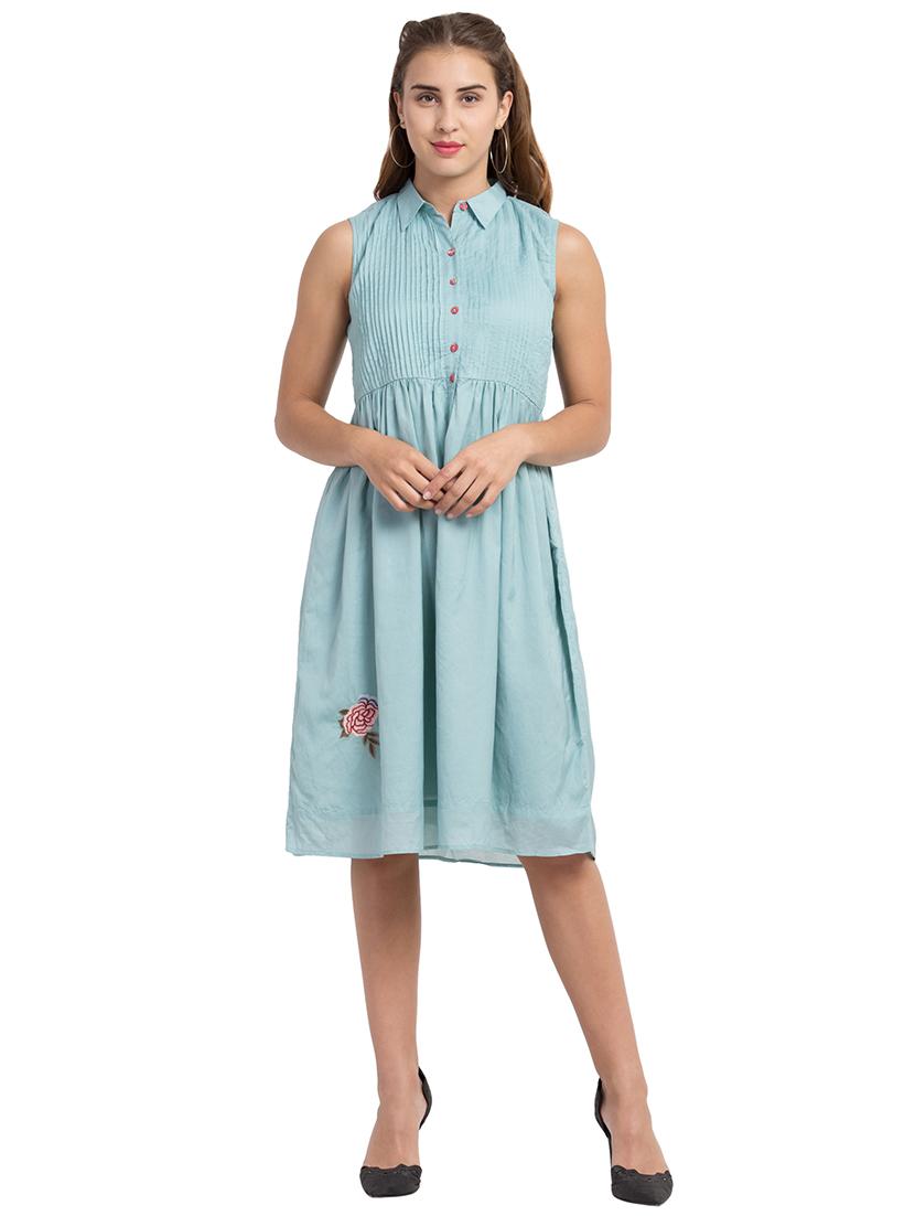 pin tucks blouse a line dress - 16270493 - Zoom Image - 1