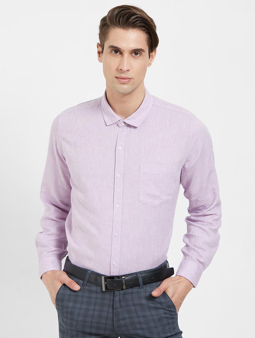 purple solid formal shirt - 16270693 - Zoom Image - 1