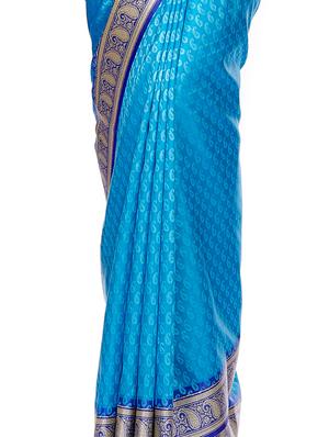 paisley zari motif banarasi saree with blouse - 16270698 - Standard Image - 3
