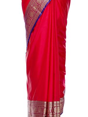 floral zari border banarasi saree with blouse - 16270703 - Standard Image - 3