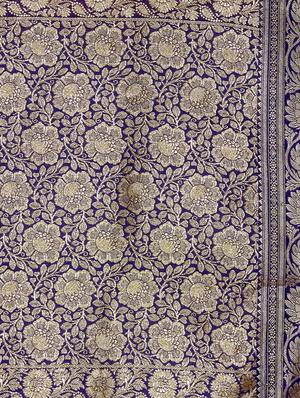 floral zari border banarasi saree with blouse - 16270703 - Standard Image - 5