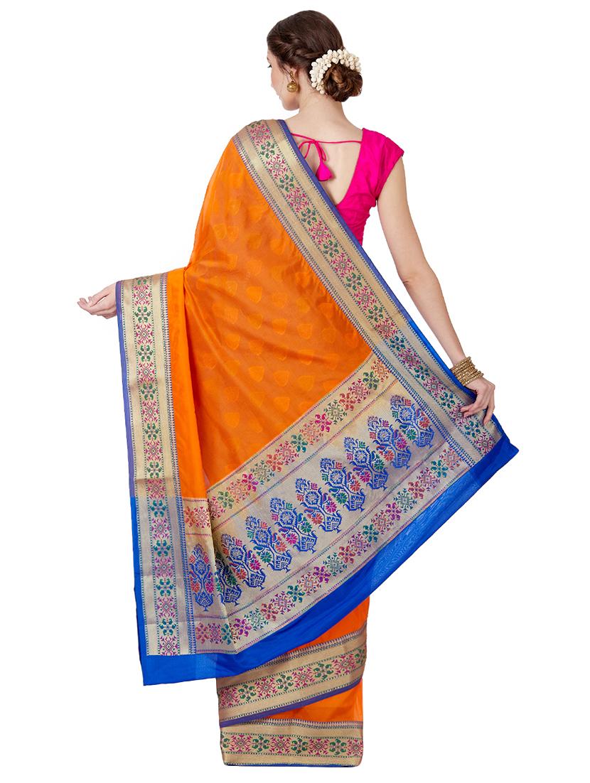 zari border banarasi saree with blouse - 16270714 - Zoom Image - 2