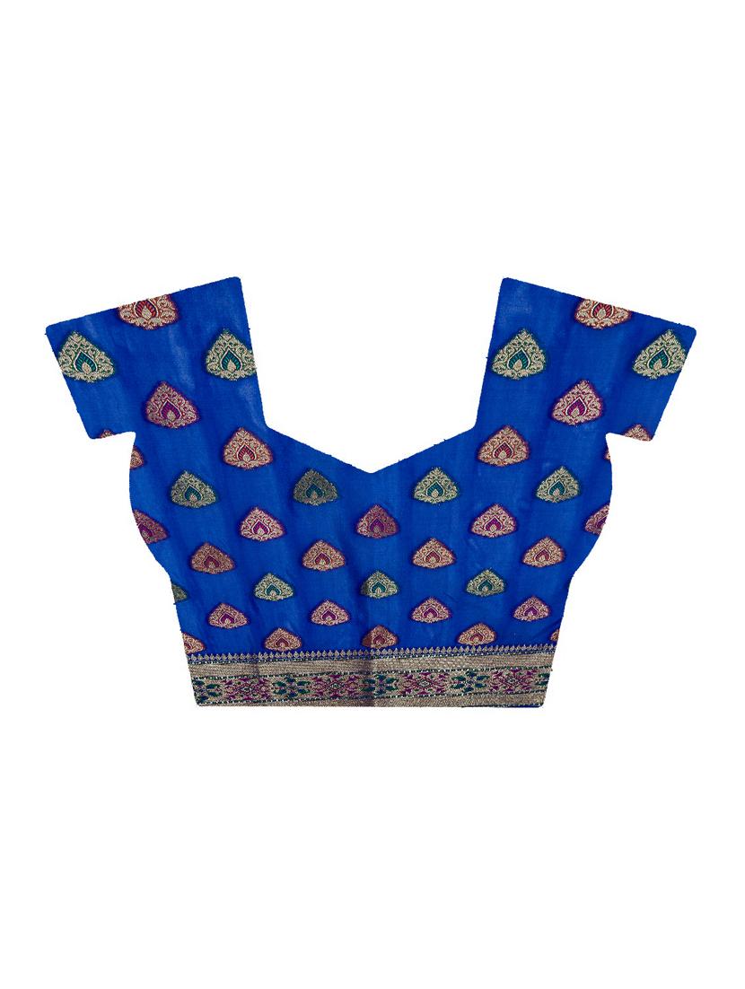 zari border banarasi saree with blouse - 16270714 - Zoom Image - 4