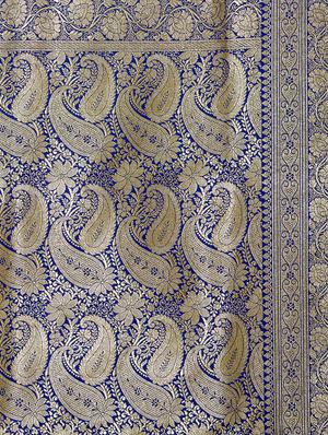 floral zari motif banarasi saree with blouse - 16270755 - Standard Image - 5