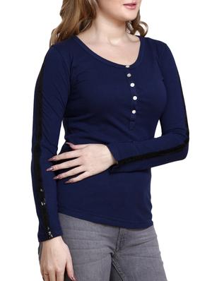 side tape henley tee - 16271161 - Standard Image - 2
