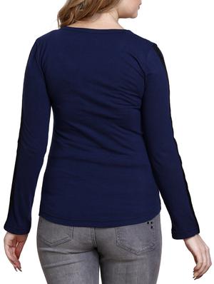 side tape henley tee - 16271161 - Standard Image - 3