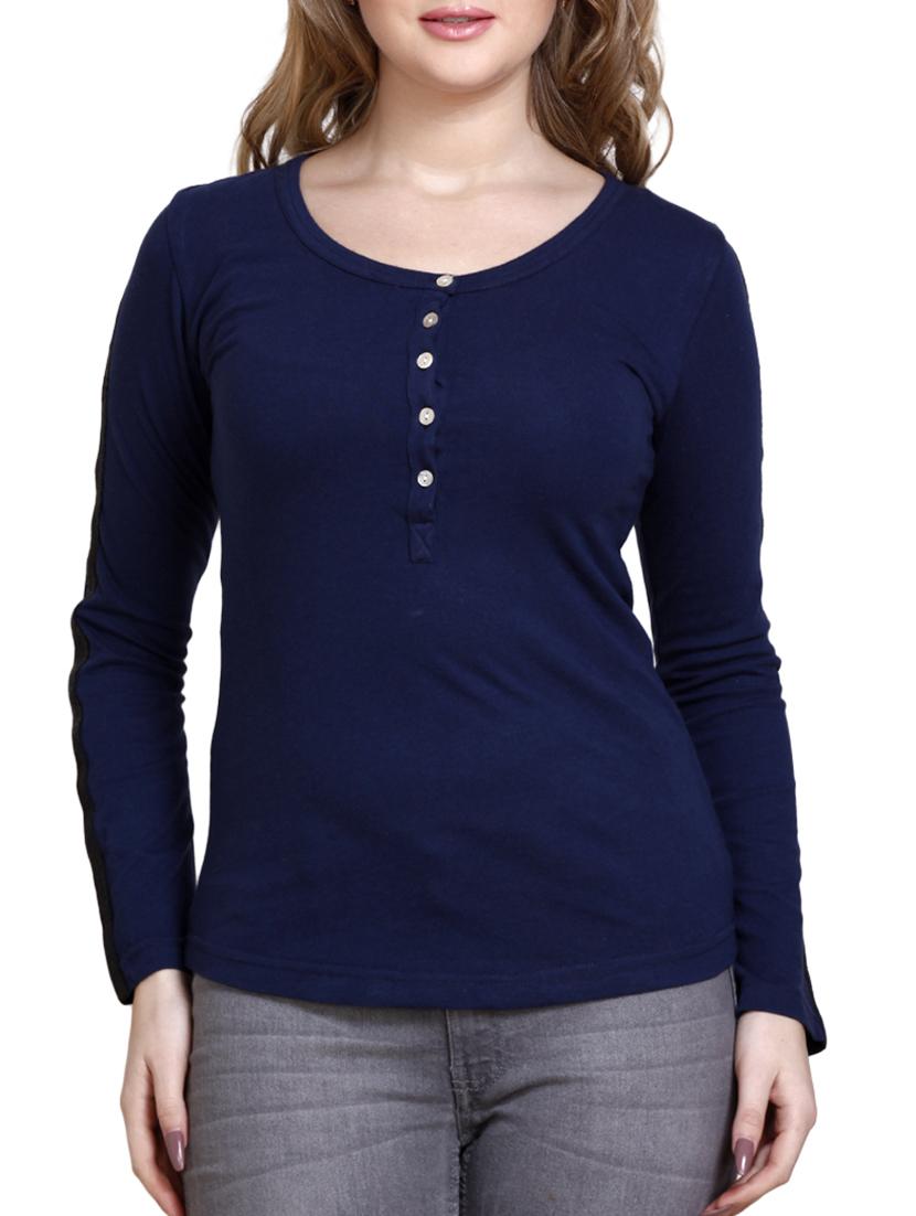 side tape henley tee - 16271161 - Zoom Image - 1