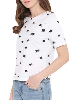quirky print crew neck tee - 16271179 - Standard Image - 2