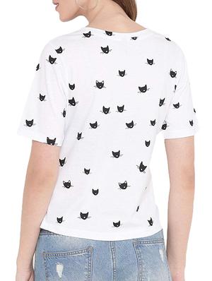 quirky print crew neck tee - 16271179 - Standard Image - 3