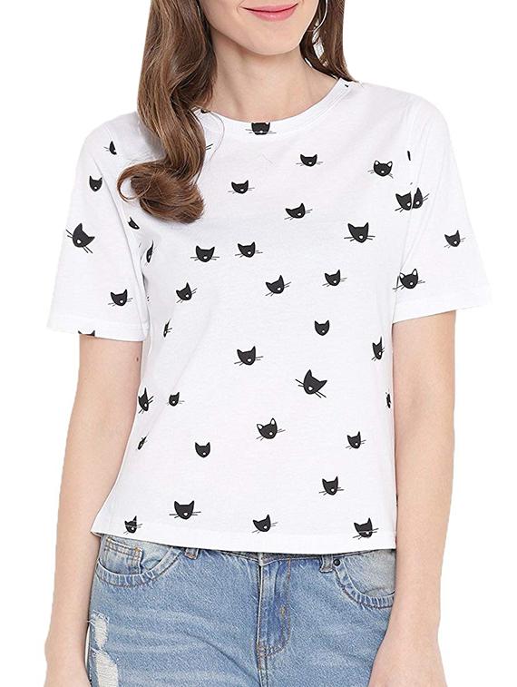 Quirky print crew neck tee - 16271179 - Zoom Image - 1