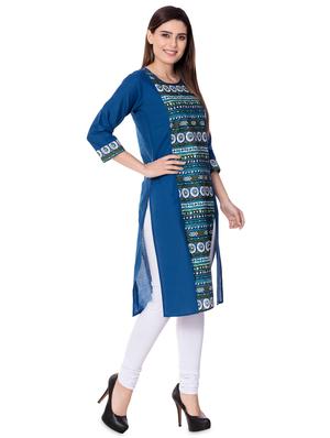 printed straight kurta - 16271190 - Standard Image - 2