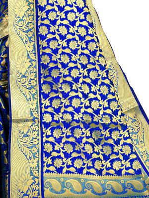 floral zari motif kanjivaram saree with blouse - 16271226 - Standard Image - 3
