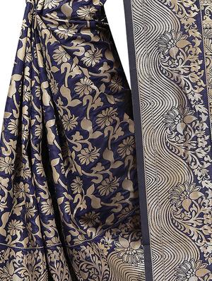 floral zari motif kanjivaram saree with blouse - 16271227 - Standard Image - 4