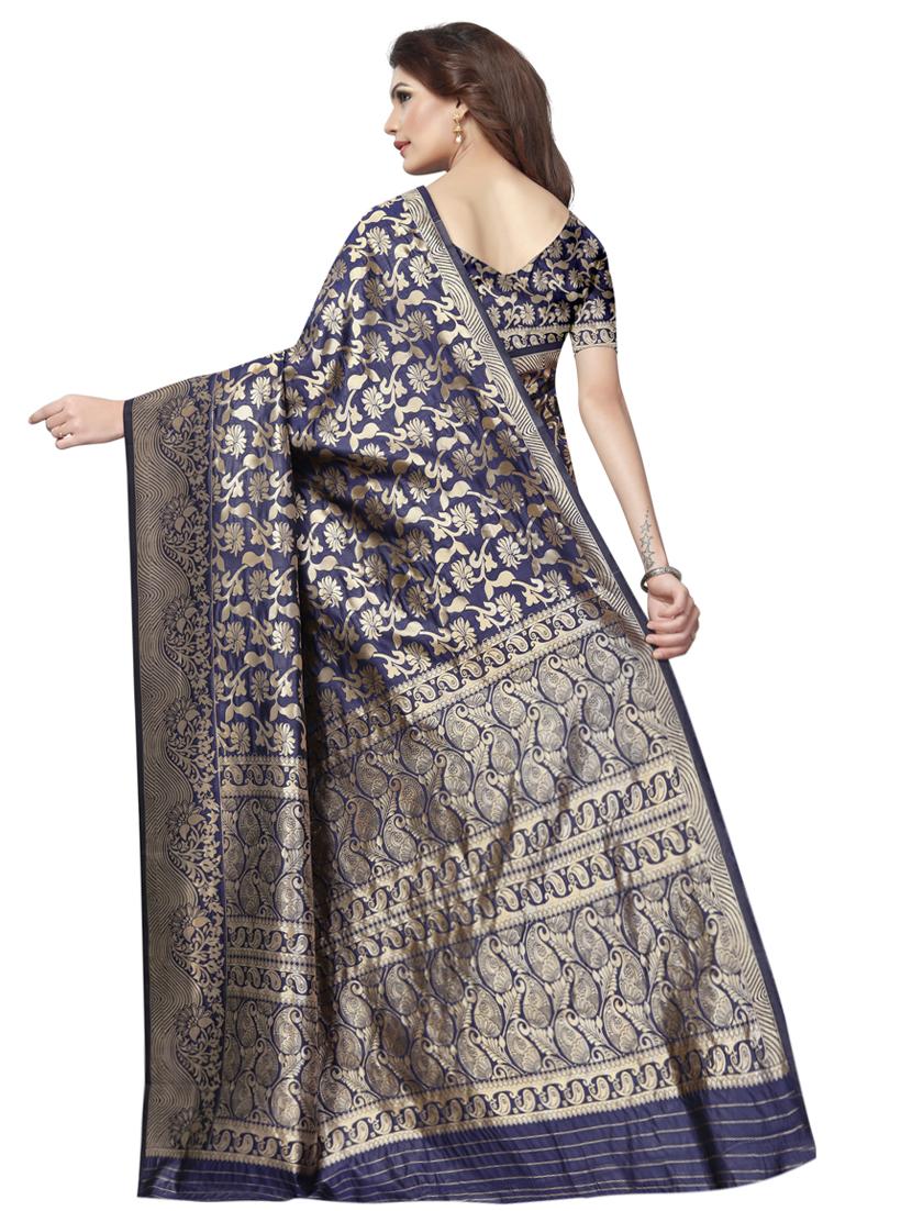 floral zari motif kanjivaram saree with blouse - 16271227 - Zoom Image - 2