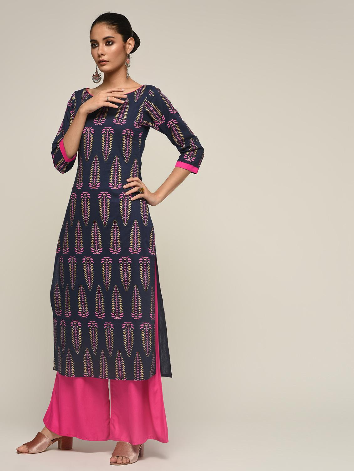 printed straight kurta - 16271584 - Zoom Image - 1